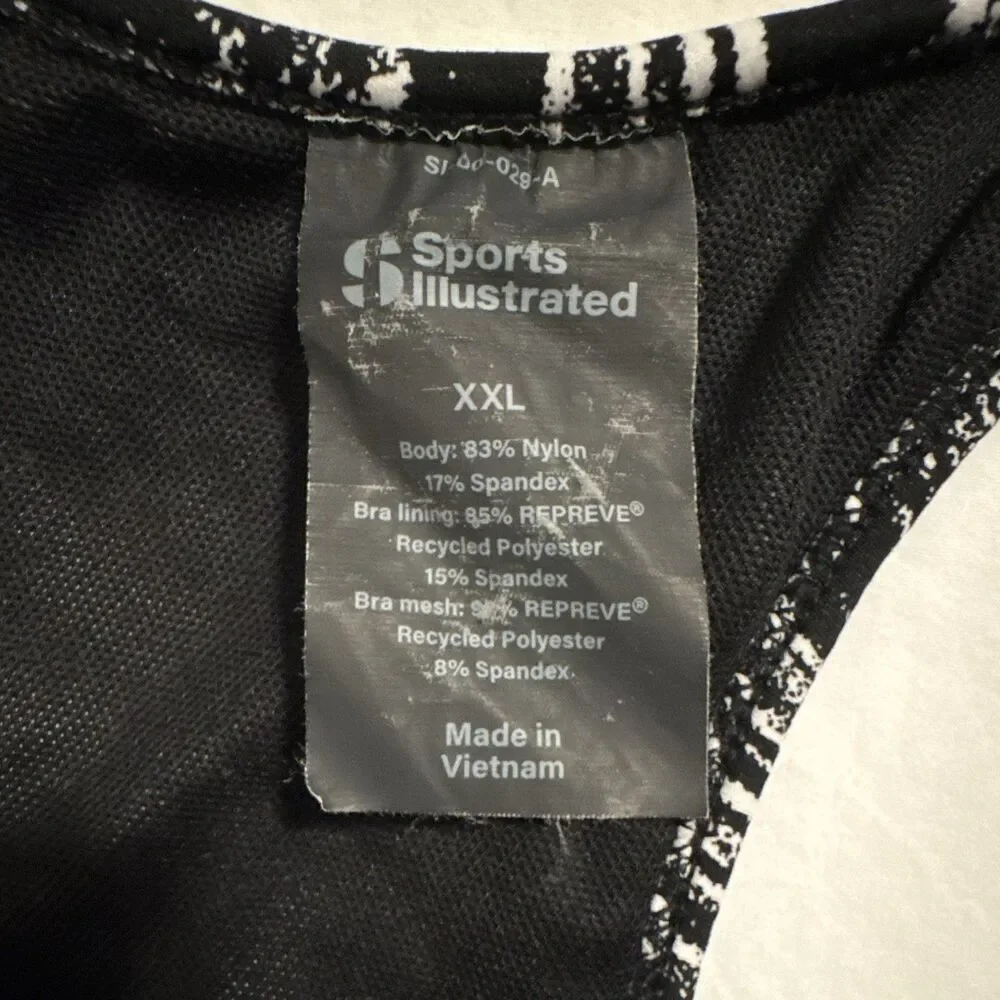 Sports Illustrated XXL Racerback Sports Bra Medium Support Wireless Abstract